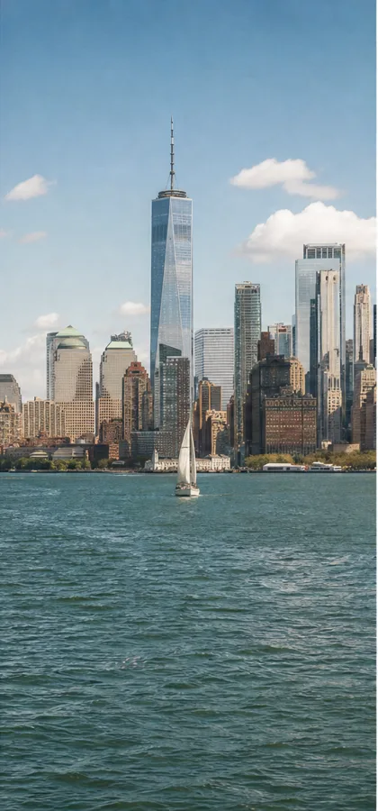 New York skyline beside the waterfront